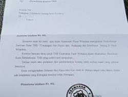 Beredar Surat Permohonan THR dari Keamanan Pasar Wiradesa.
