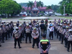 Kapolres Pekalongan Pimpin Apel Pengamanan Aksi Unjuk Rasa Mahasiswa Cipayung Raya
