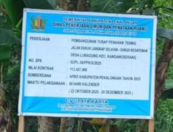 Diduga Gagal Konstruksi, Turap APBD Rp113 Juta di Pekalongan Ambles Saat Masih Masa Pemeliharaan