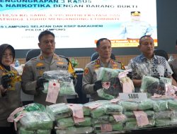 Polres Lampung Selatan Ungkap 3 Kasus Narkotika, Sita 118,59 Kg Sabu Dan Selamatkan 479.857 Jiwa