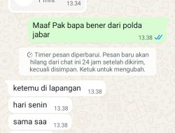 Diduga Tidak Terima Diberitakan, Oknum Mengaku Dari Polda Jabar Hubungi Wartawan