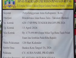KONTRAKTOR PEMENENANG TENDER PROYEK REKONTRUKSI JALAN RANCA TALES TAKTAKAN SAAT DIKONFIRMASI SALING LEMPAR DAN MASIH BUNGKAM