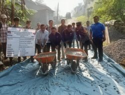 Pemdes Bakauheni Genjot Infrastrukturl1, Jalan Rabat Beton 260 Meter Mulai Dikerjakan